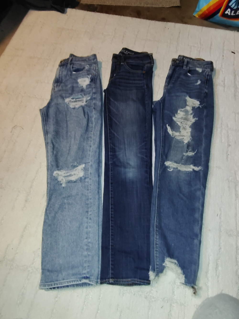 American Eagle Outfitters Women's Skinny Distressed Blue Jeans Trio
